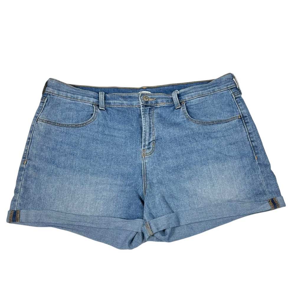 Old Navy Light Wash Rolled Hem Stretch Denim Jean Shorts Plus Size 16 Casual